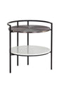 Modern European furniture - Round Gunmetal & Marble Nightstand - www.oroa.com