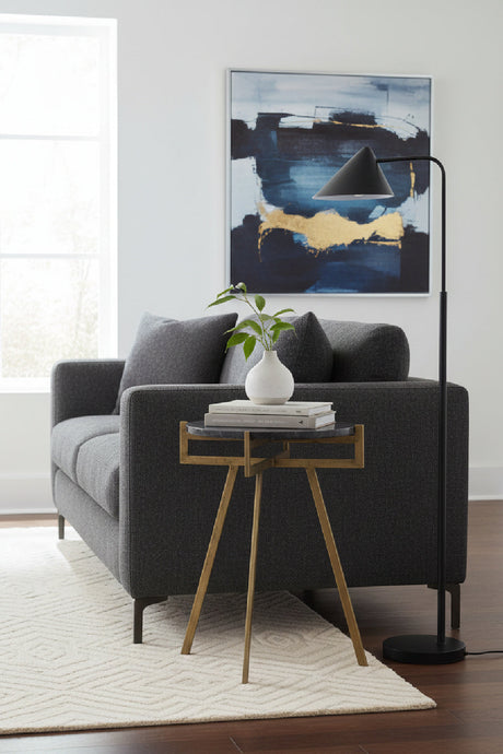 Modern European furniture - Antique Brass Marble End Table - www.oroa.com