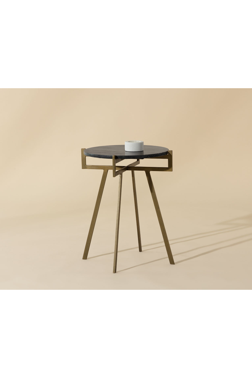 Antique Brass Marble End Table | Splendido Anak | Oroa.com