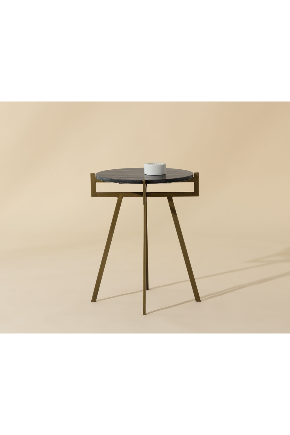 Antique Brass Marble End Table | Splendido Anak | Oroa.com