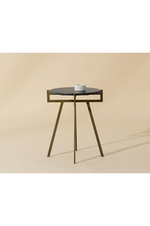 Antique Brass Marble End Table | Splendido Anak | Oroa.com