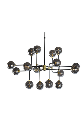 Gray Glass Spheres Chandelier L by Splendido Deimos