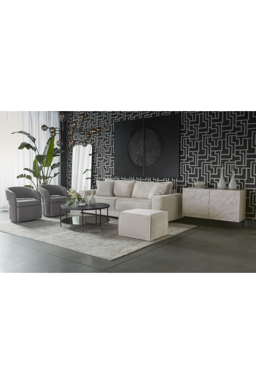 Gray Glass Spheres Chandelier L | Splendido Deimos | Oroa.com