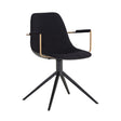 Black Leather Swivel Dining Chair by Splendido Cassius, alternate view 2