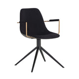 Black Leather Swivel Dining Chair by Splendido Cassius, alternate view 2
