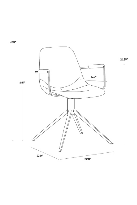 Modern European furniture - Black Leather Swivel Dining Chair - www.oroa.com