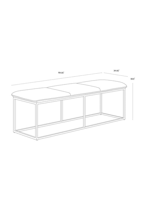 Modern European furniture - Rustic Bronze Frame Bench - www.oroa.com