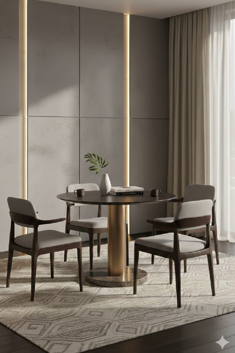 Round Gray Marble Bistro Table | Splendido Monaco | Oroa.com