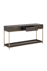 Modern European furniture - Gray Oak 3-Drawer Console Table - www.oroa.com
