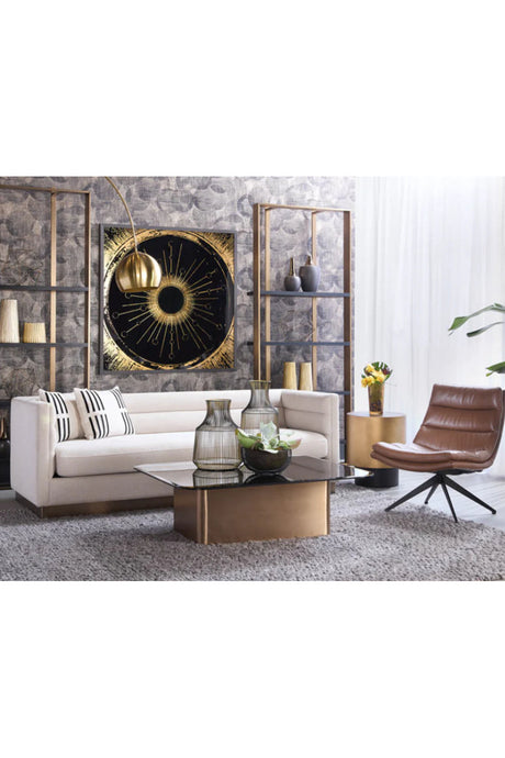 Modern European furniture - Antique Brass Round End Table - www.oroa.com