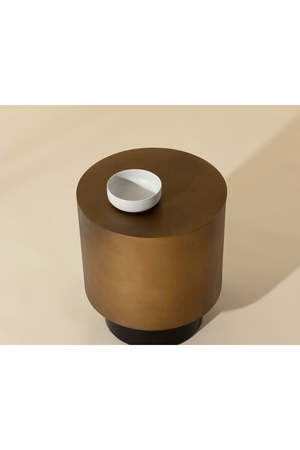 Antique Brass Round End Table | Splendido Bernaby | Oroa.com