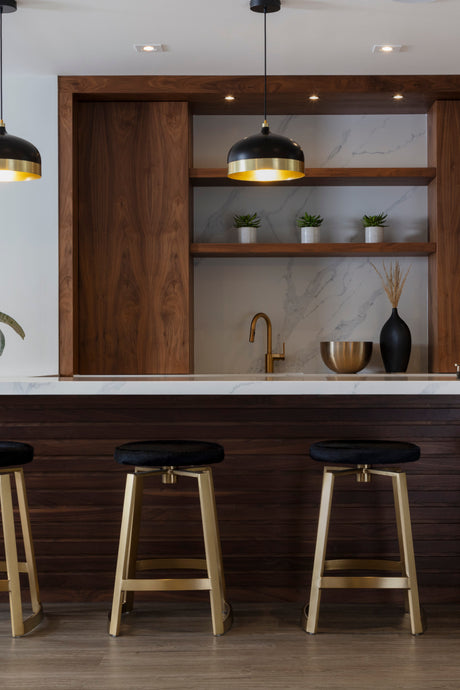 Gold-Base Swivel Counter Stool | Splendido Hendrix | Oroa.com