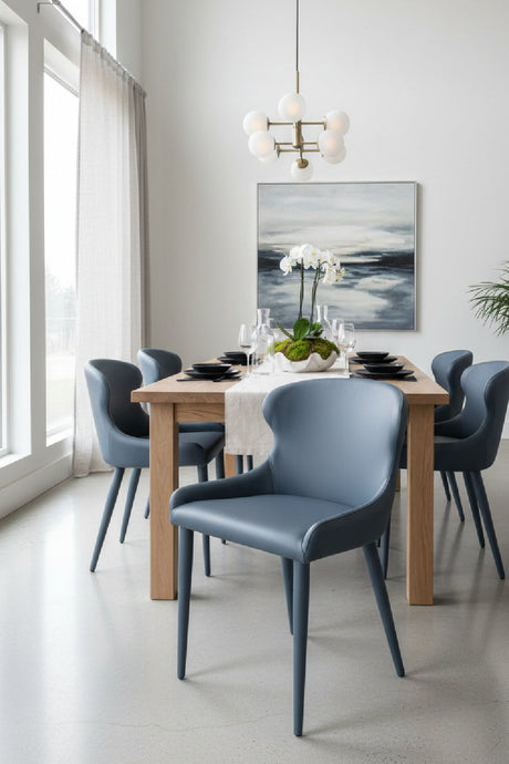Modern European furniture - Leather Look Modern Dining Chairs (2) - www.oroa.com