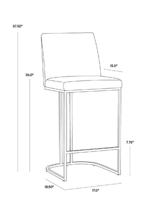Modern European furniture - Cantilevered Fabric Counter Stool - www.oroa.com