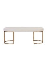 Modern European furniture - Oval Cream Fabric Bench - www.oroa.com