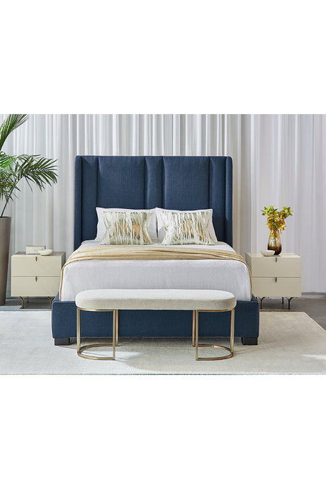 Modern European furniture - Oval Cream Fabric Bench - www.oroa.com