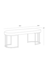 Modern European furniture - Oval Cream Fabric Bench - www.oroa.com