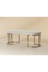 Modern European furniture - Oval Cream Fabric Bench - www.oroa.com