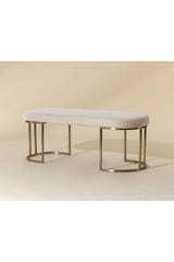 Modern European furniture - Oval Cream Fabric Bench - www.oroa.com