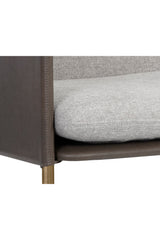 Modern European furniture - Leather Arm Gray Lounge Chair - www.oroa.com