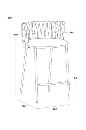 Modern European furniture - Weaved Back Counter Stool - www.oroa.com