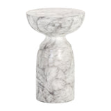 Round Marble-Look Indoor/Outdoor End Table | Splendido Goya