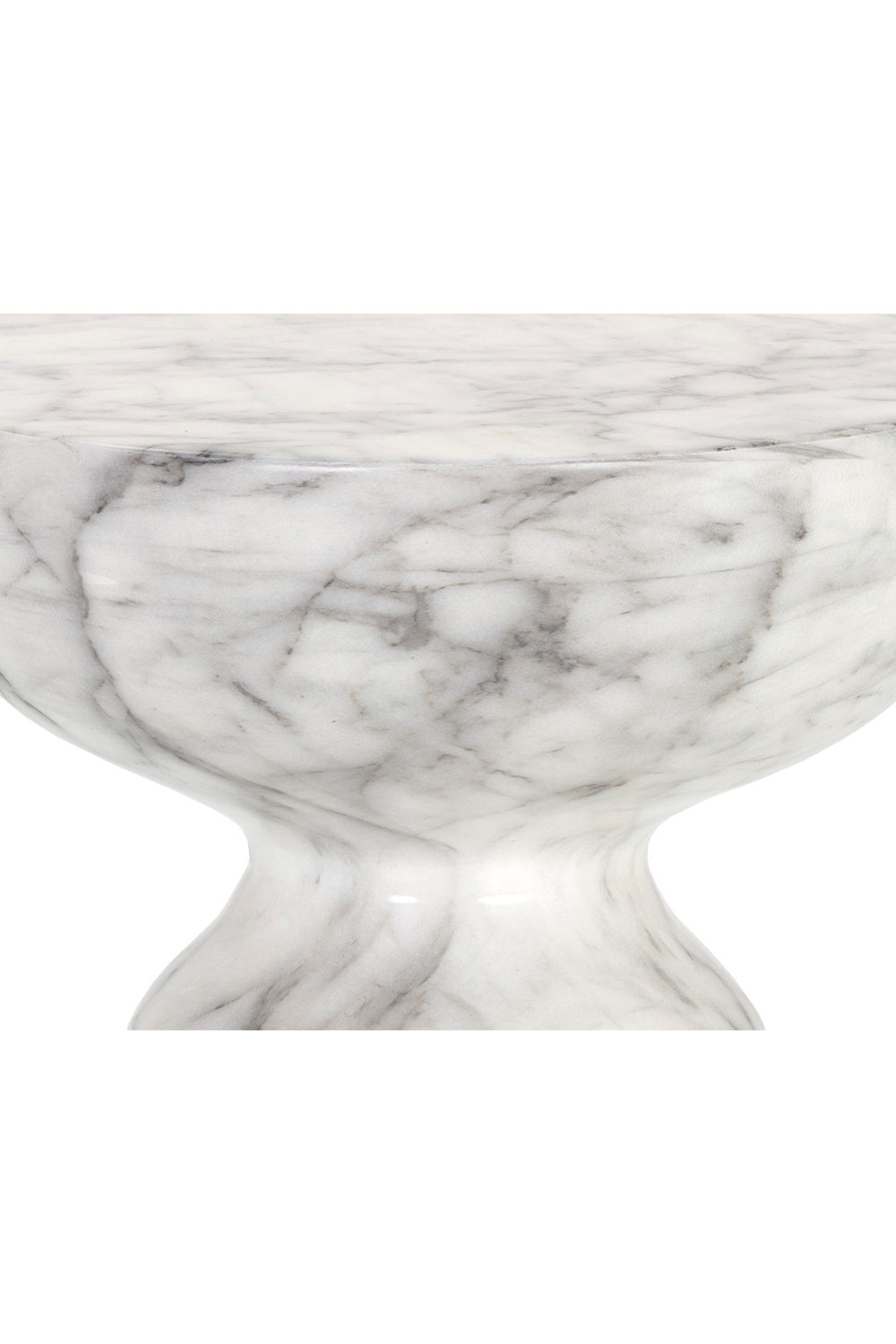 Modern European furniture - Round Marble-Look Indoor/Outdoor End Table - www.oroa.com
