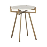 Antique Brass Marble End Table | Splendido Anak