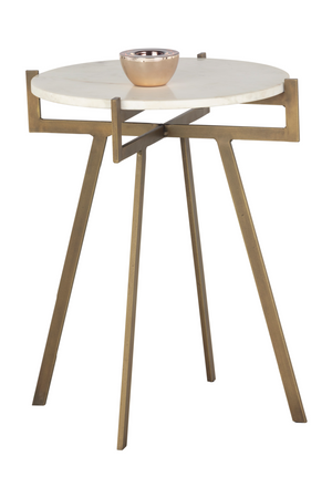 Antique Brass Marble End Table | Splendido Anak | Oroa.com