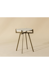 Modern European furniture - Antique Brass Marble End Table - www.oroa.com