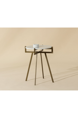 Modern European furniture - Antique Brass Marble End Table - www.oroa.com