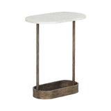 Oval White Marble End Table | Splendido Eden