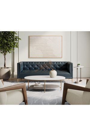 Oval White Marble End Table | Splendido Eden