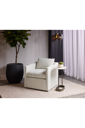 Oval White Marble End Table | Splendido Eden