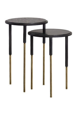   Modern European furniture - Black Marble Nesting End Tables (2) - www.oroa.com | Oroa.com