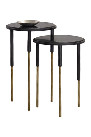   Modern European furniture - Black Marble Nesting End Tables (2) - www.oroa.com | Oroa.com