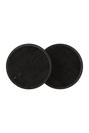   Modern European furniture - Black Marble Nesting End Tables (2) - www.oroa.com | Oroa.com
