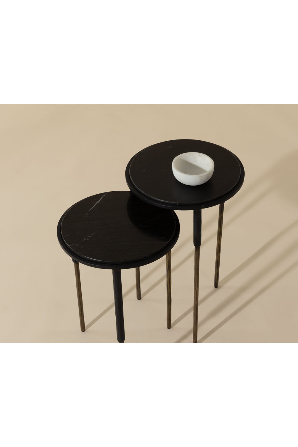   Modern European furniture - Black Marble Nesting End Tables (2) - www.oroa.com | Oroa.com