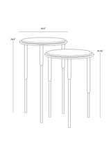 Modern European furniture - Black Marble Nesting End Tables (2) - www.oroa.com
