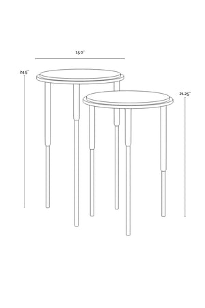   Modern European furniture - Black Marble Nesting End Tables (2) - www.oroa.com | Oroa.com