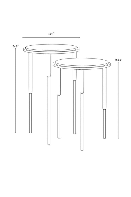 Modern European furniture - Black Marble Nesting End Tables (2) - www.oroa.com