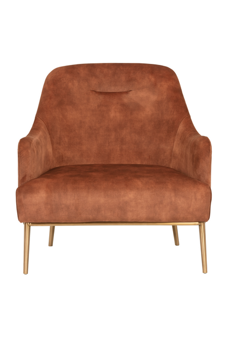 Orange Velvet Look Lounge Chair | Splendido Cameron | Oroa.com