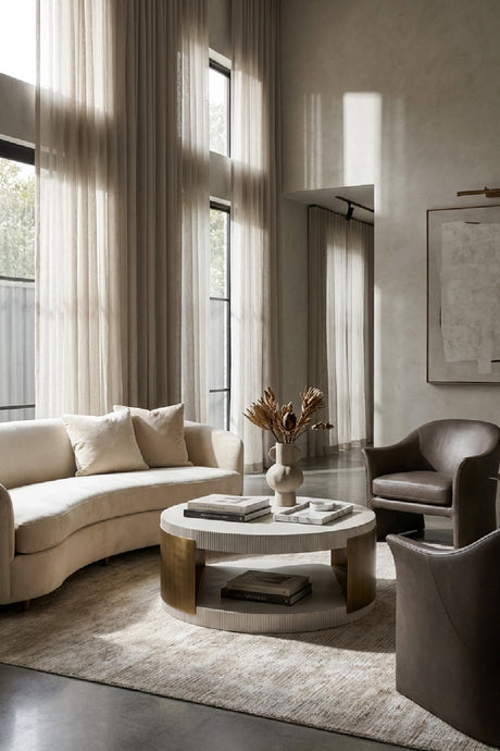 White Ridged Indoor/Outdoor Coffee Table | Splendido Cavette | Oroa.com