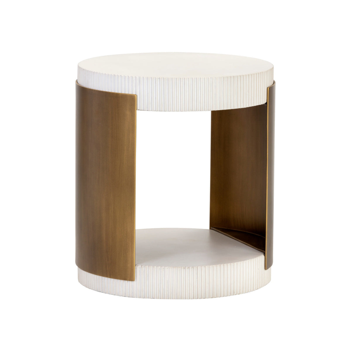 White Ridged Indoor/Outdoor End Table | Splendido Cavette