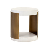 White Ridged Indoor/Outdoor End Table | Splendido Cavette