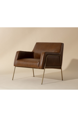 Modern European furniture - Vintage Brown Leather Lounge Chair - www.oroa.com