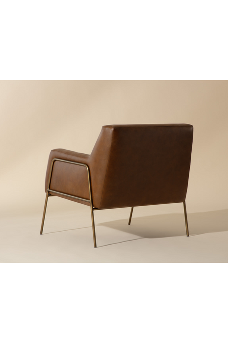Modern European furniture - Vintage Brown Leather Lounge Chair - www.oroa.com