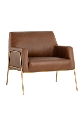 Vintage Brown Leather Lounge Chair by Splendido Cybil Accent Chair