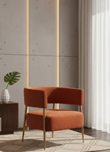 Modern European furniture - Antique Brass Legs Lounge Chair - www.oroa.com
