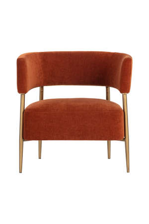 Modern European furniture - Antique Brass Legs Lounge Chair - www.oroa.com